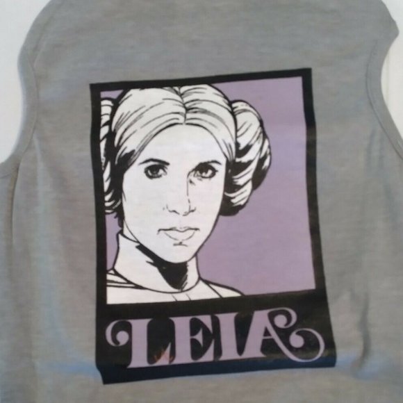Princess Leia Star Wars Licensed Gray Pet Tee Tank Shirt Small NWT/NEW - Picture 4 of 12